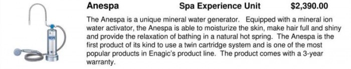 Enagic Products at a glance: Anespa